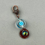 LUCKY PENNY CHARM WITH HANDMADE GLASS BEAD AND MERMAID CHARM