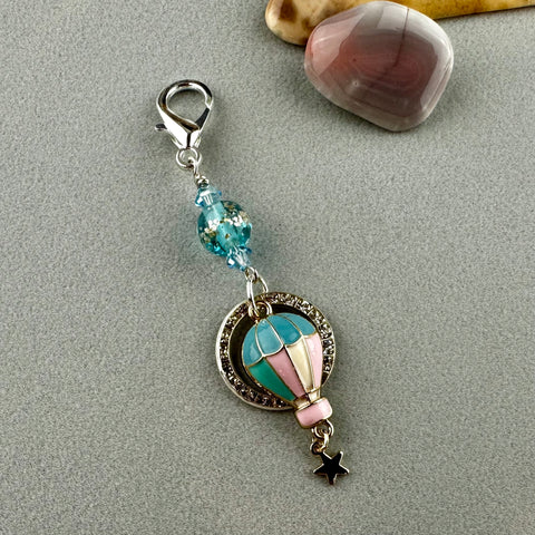 LUCKY PENNY CHARM WITH HANDMADE GLASS BEAD AND CAT CHARM X