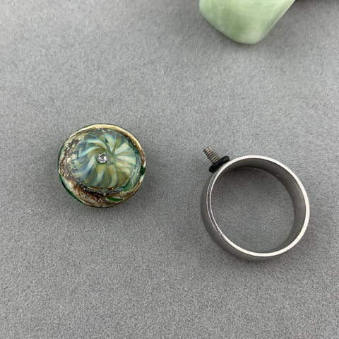 WHAT LIES AT THE BOTTOM OF THE SEA ~ HANDMADE GLASS RING TOPPER