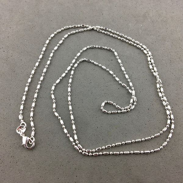CHAIN ~  28 INCH STERLING SILVER COLUMN CHAIN