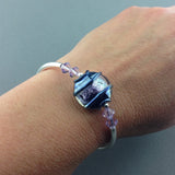 SPARKLY WRAP WITH HANDMADE LILAC GLASS BEAD
