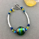 KRINKLE KAT WRAP ~ STERLING SILVER WRAP WITH HANDMADE GLASS BEAD