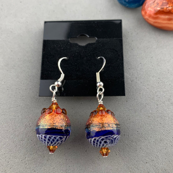 FIESTA II ~ HANDMADE GLASS BEAD EARRINGS