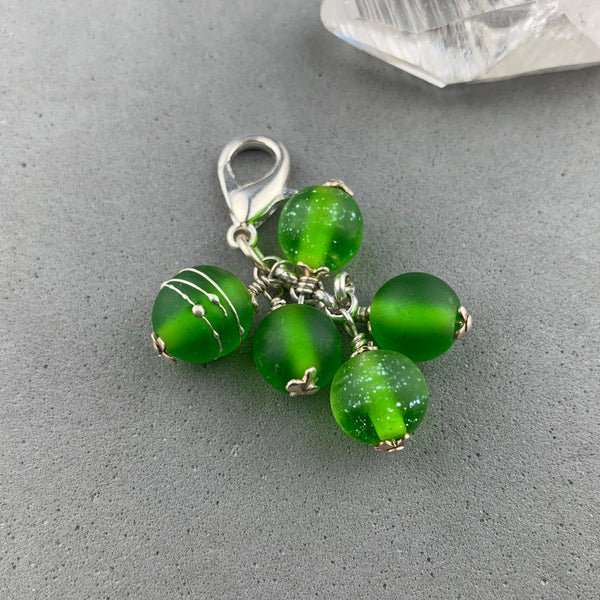GOOSEBERRY PULL CHARM WITH HANDMADE GLASS BEADS