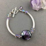 SPARKLY WRAP WITH HANDMADE LILAC GLASS BEAD